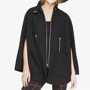 Gorgeous NWT Express wool blend cape coat black with silver hardware sz M